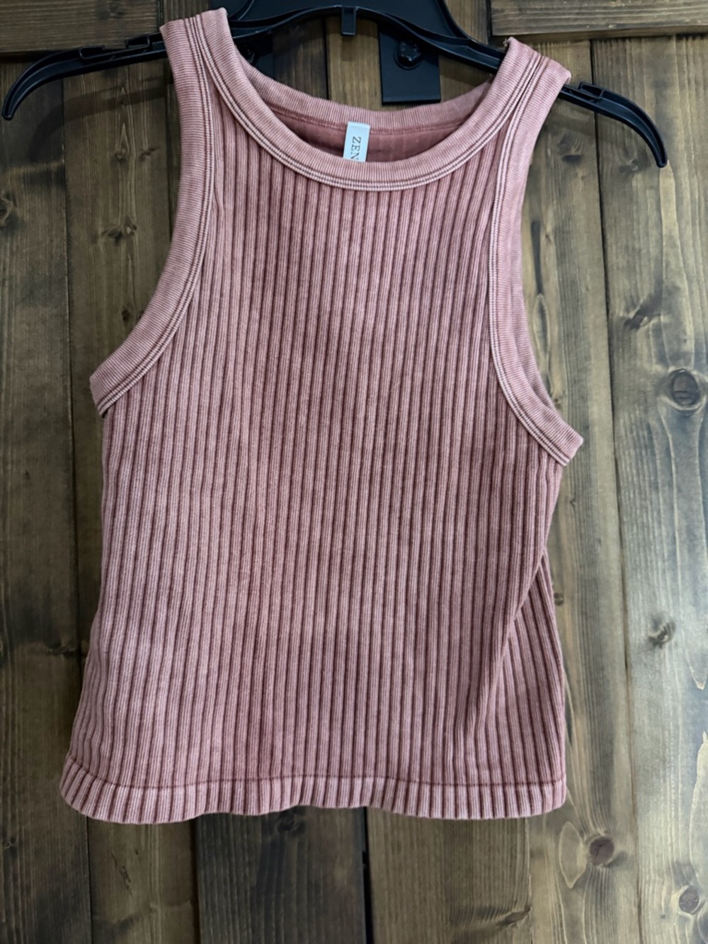Zenana Outfitters Ribbed Sleeveless Tank Top - Mauve Pink